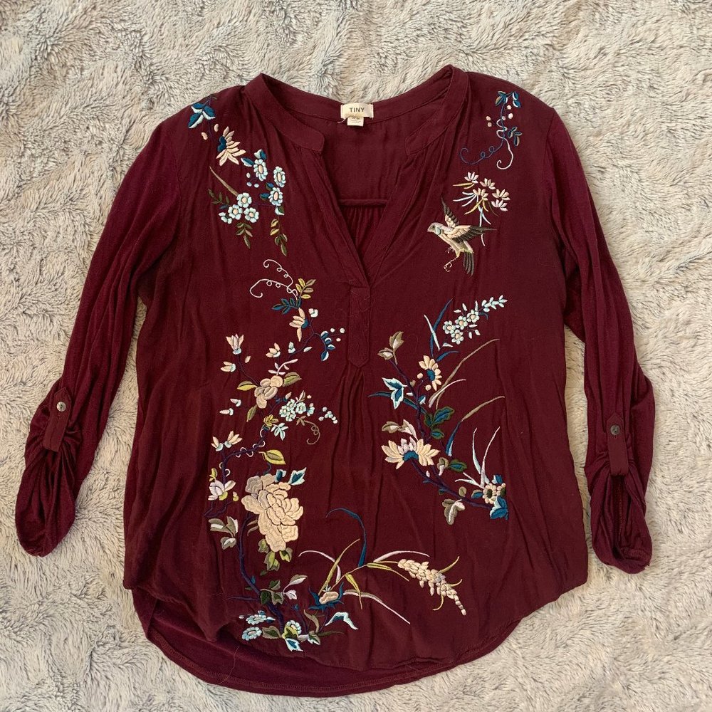 Anthro Embroidered Blouse